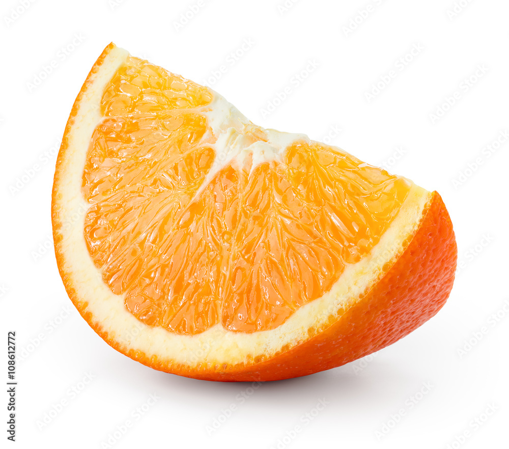Orange fruit slice isolated on white + Clipping Path