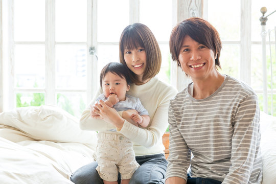 portrait of young asian family lifestyle image