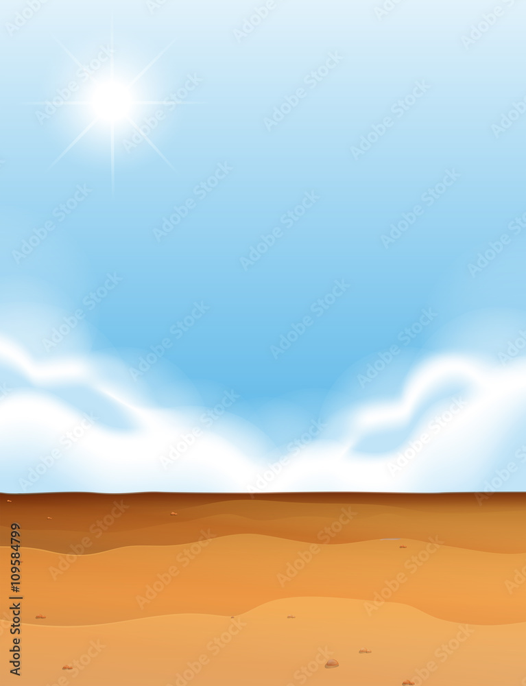 沙漠和蓝天的场景