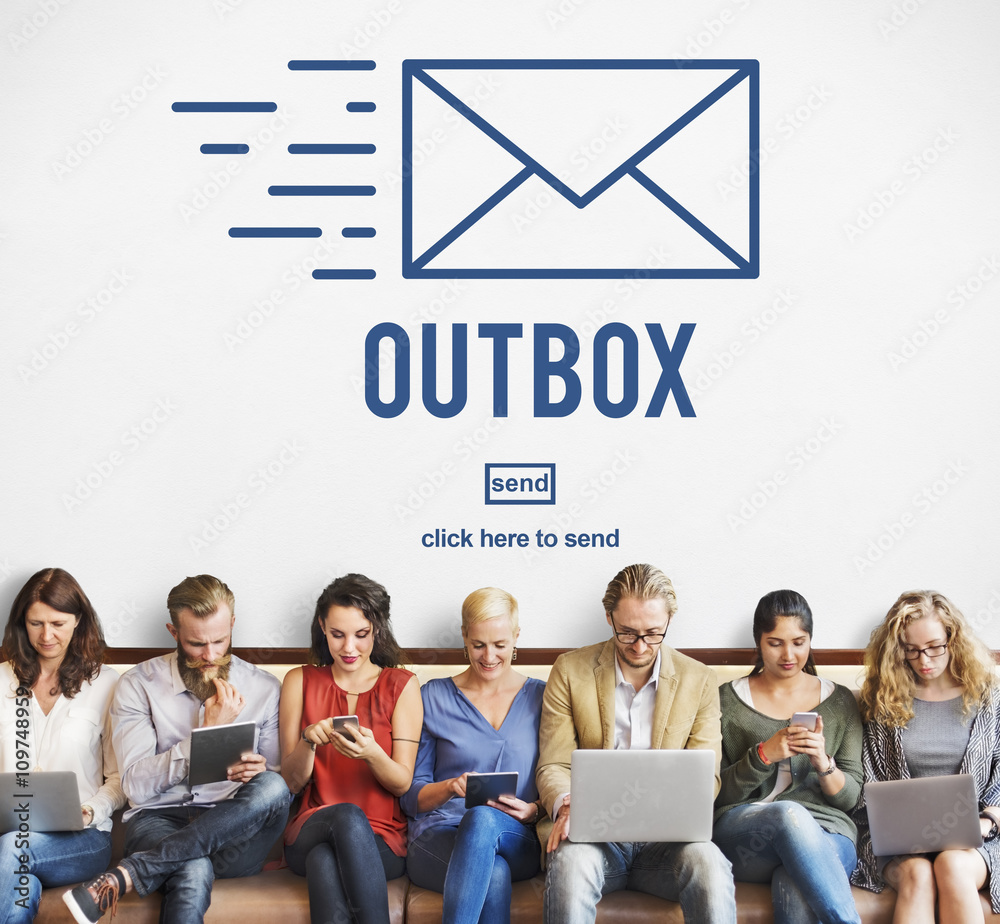 发件箱收件箱电子邮件连接全球通信概念