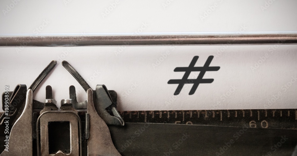 Composite image of hashtag symbol 