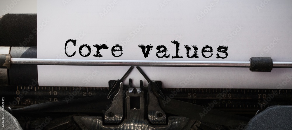 Composite image of core values message