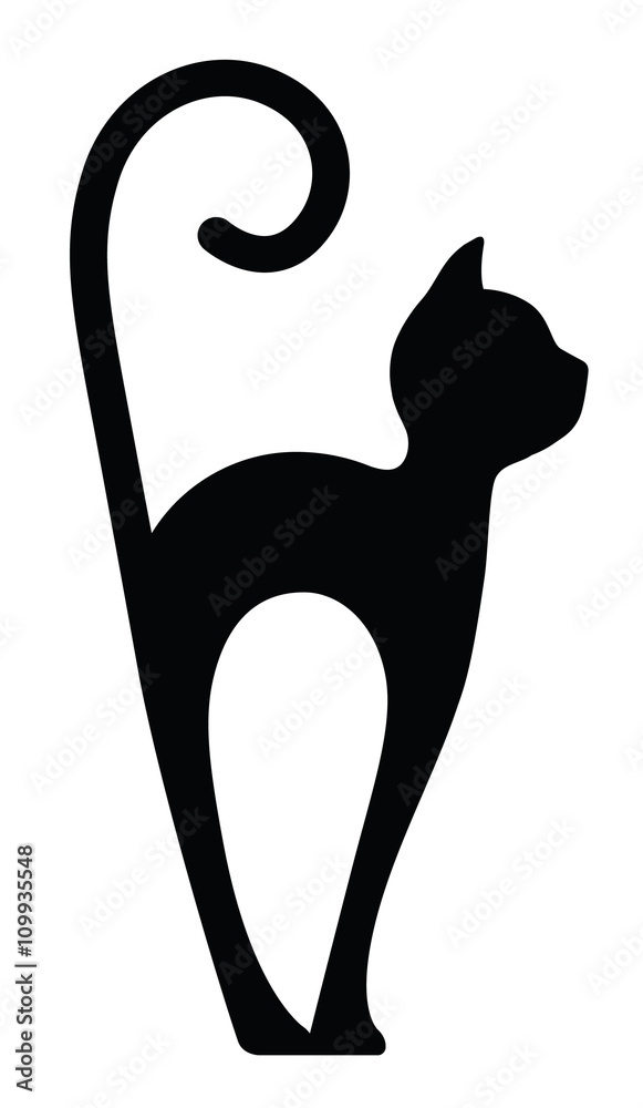 白色隔离猫的象征性轮廓