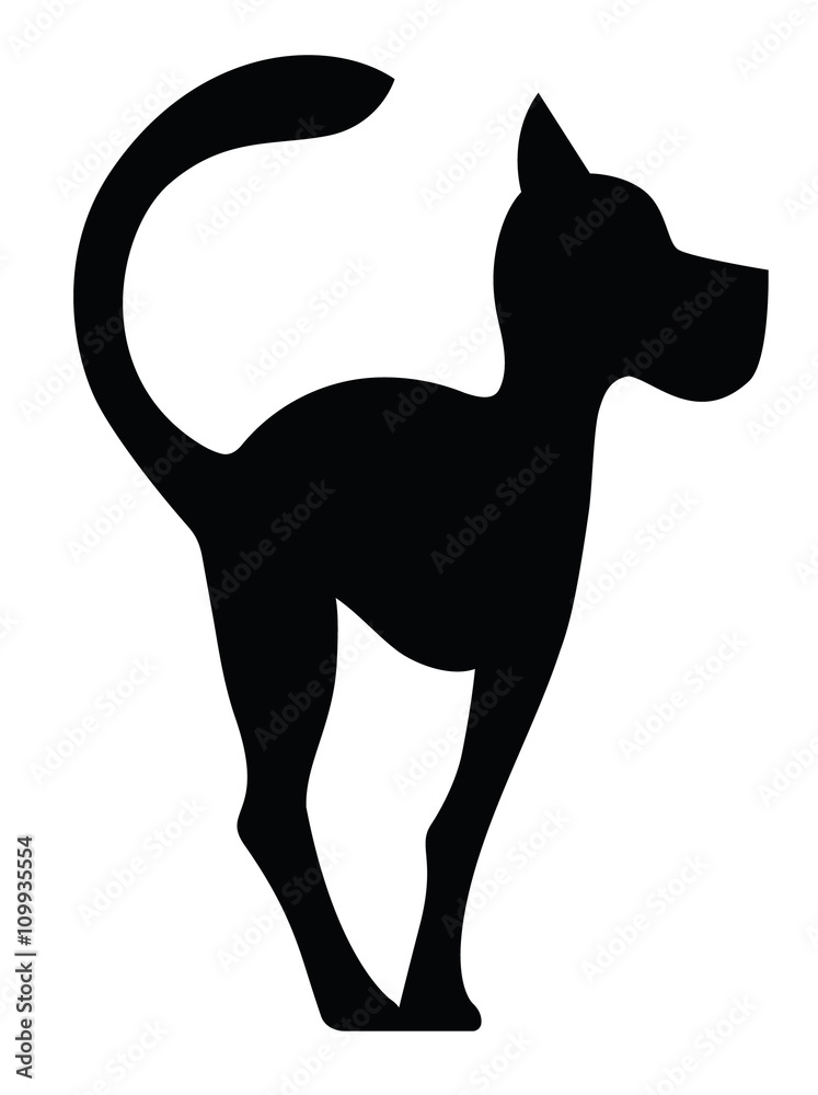Symbolic Silhouette of a Dog  isolated on white