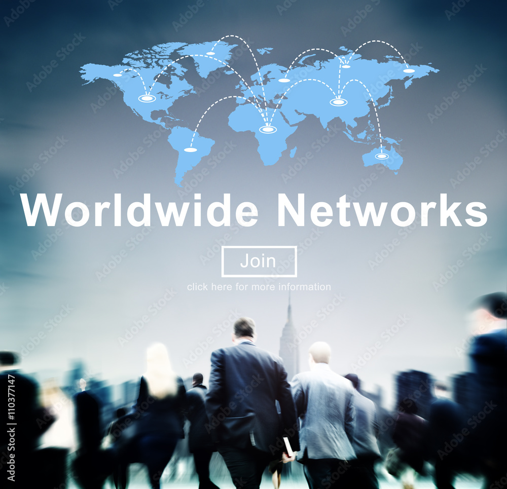 全球网络全球通信金融概念
