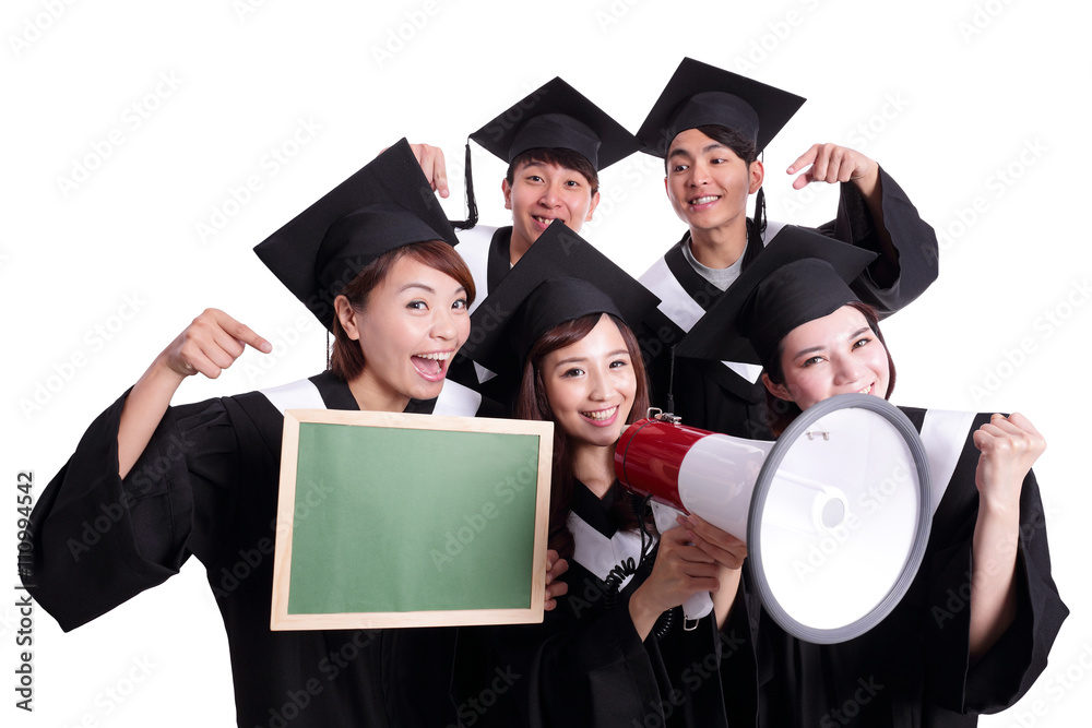 快乐毕业生学生表演黑板