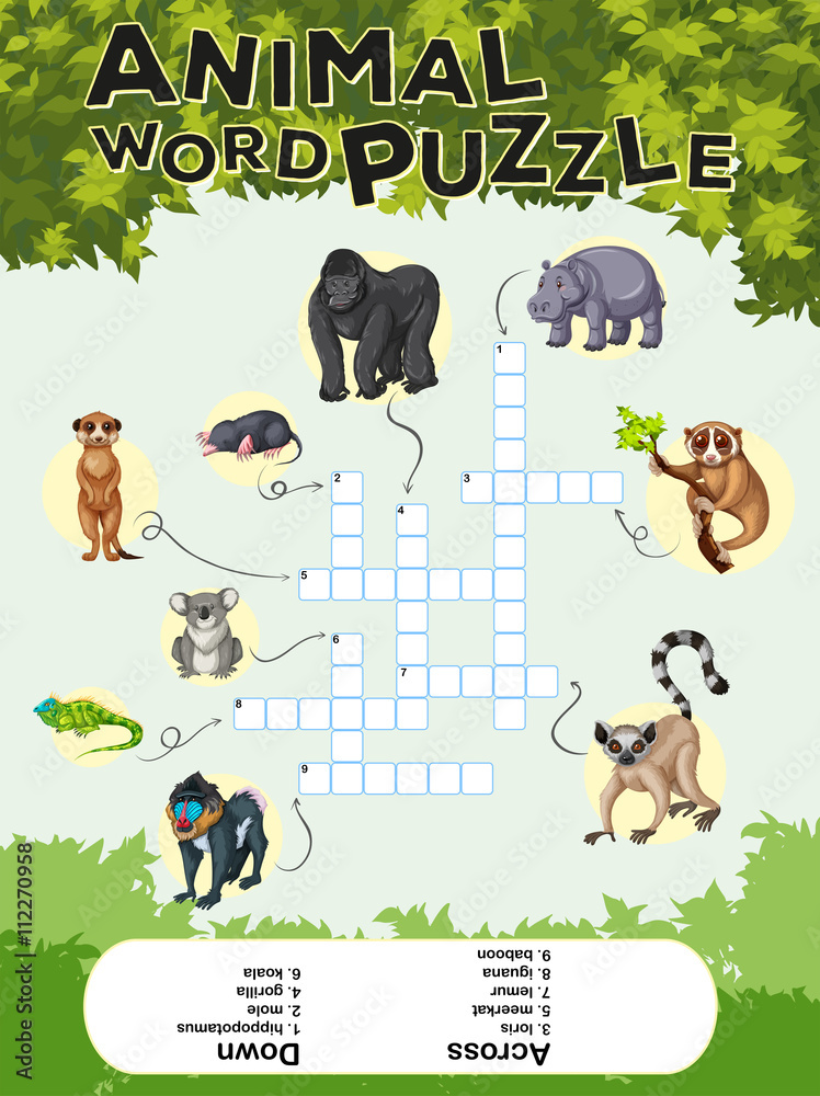 Game design for animal word puzzle