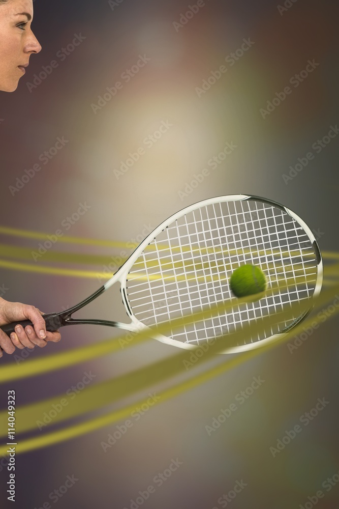 运动员打网球的合成图像