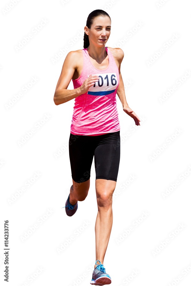 运动型女性正在跑步