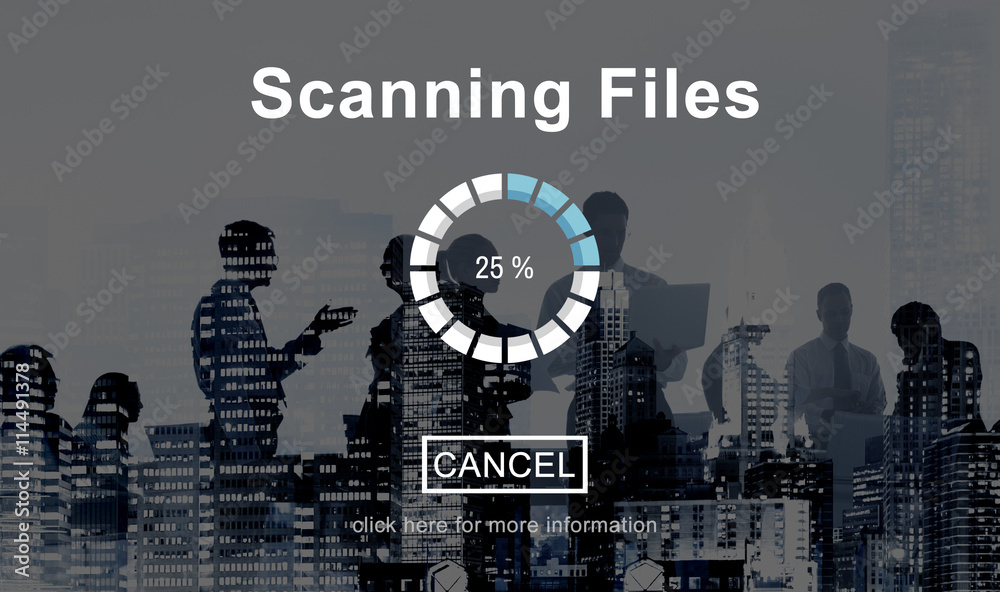 Scanning Files Security System Data Protection Technology Concep