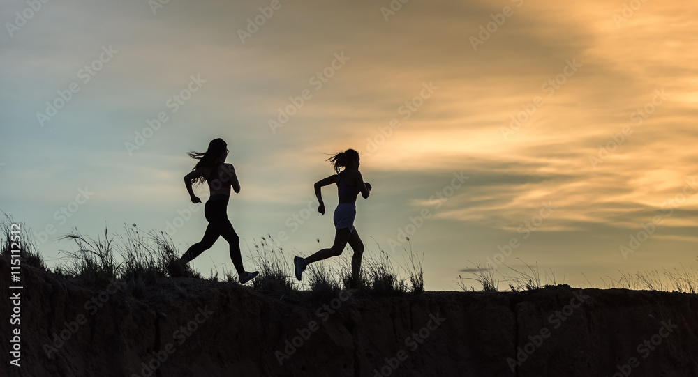 Runner athlete running on trail. woman fitness jogging workout wellness concept.