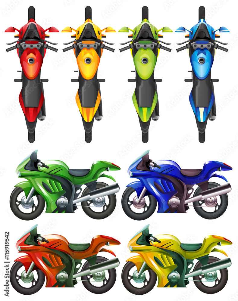 多种颜色摩托车套装