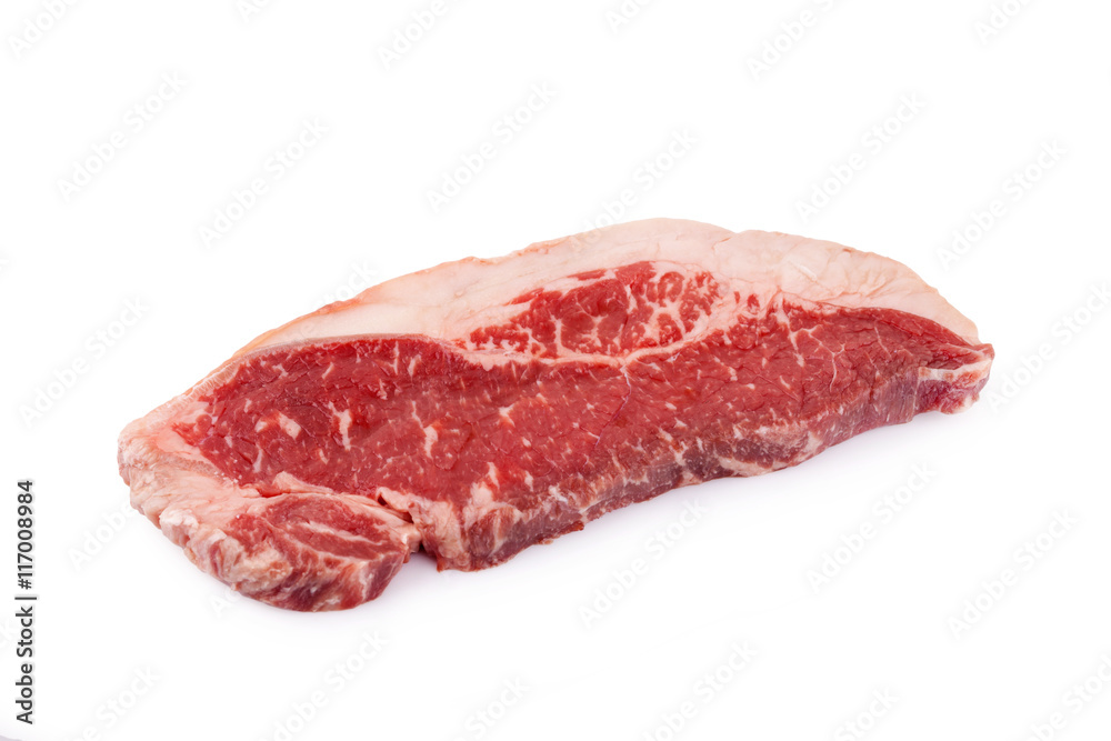 beef sirloin steak on a white background