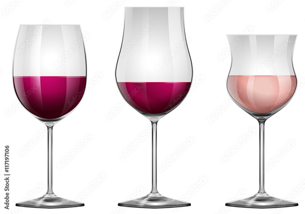 三杯装葡萄酒