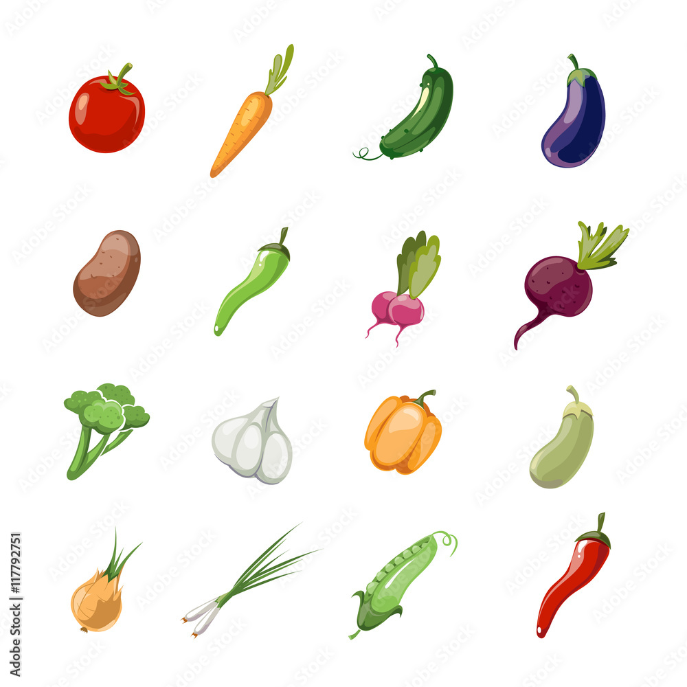 蔬菜矢量卡通图标