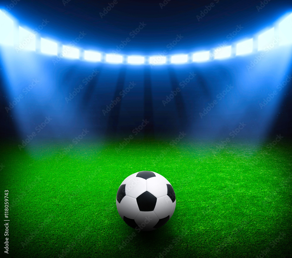 Soccer ball on stadium