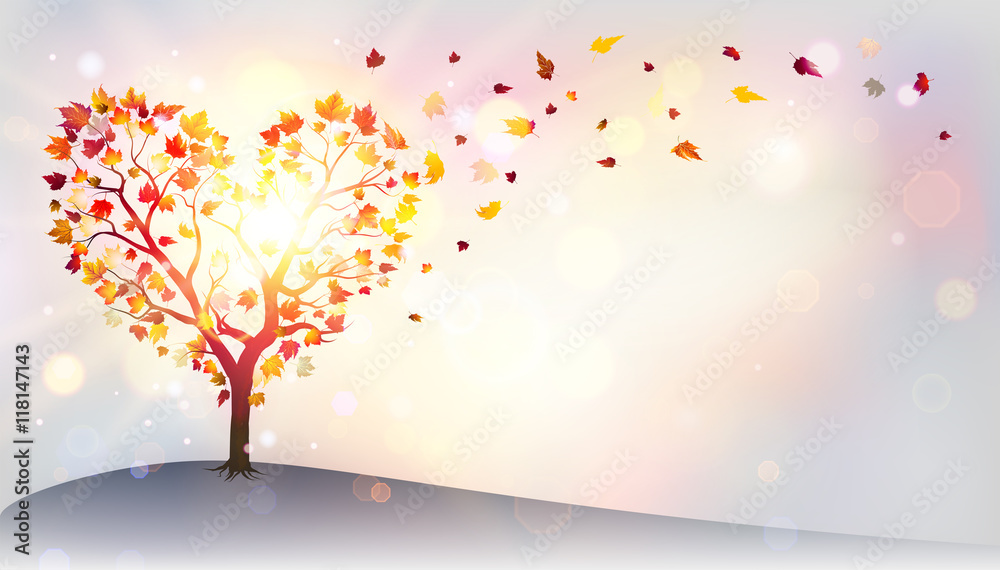 Autumn In Love - Tree In A Heart Shape

