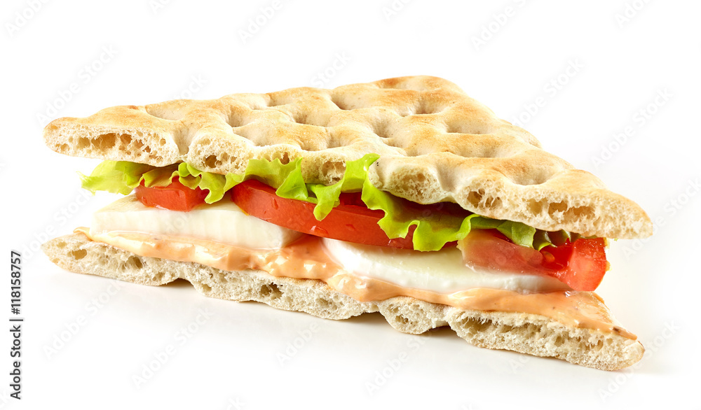 sandwich with mozzarella and tomato