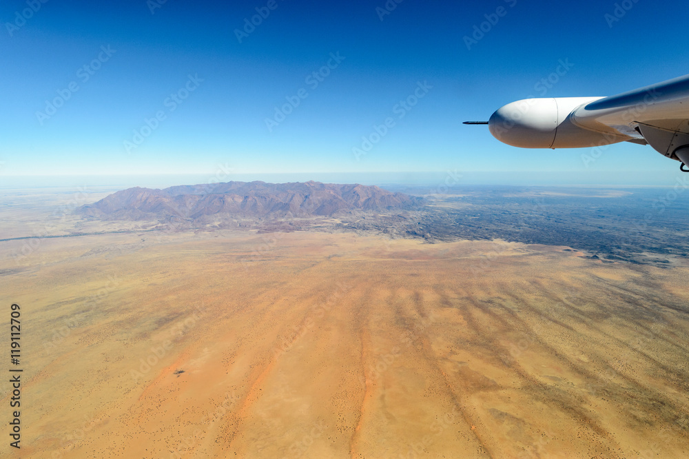 纳米比亚的鸟瞰图，布兰德伯格在可怕的地方。