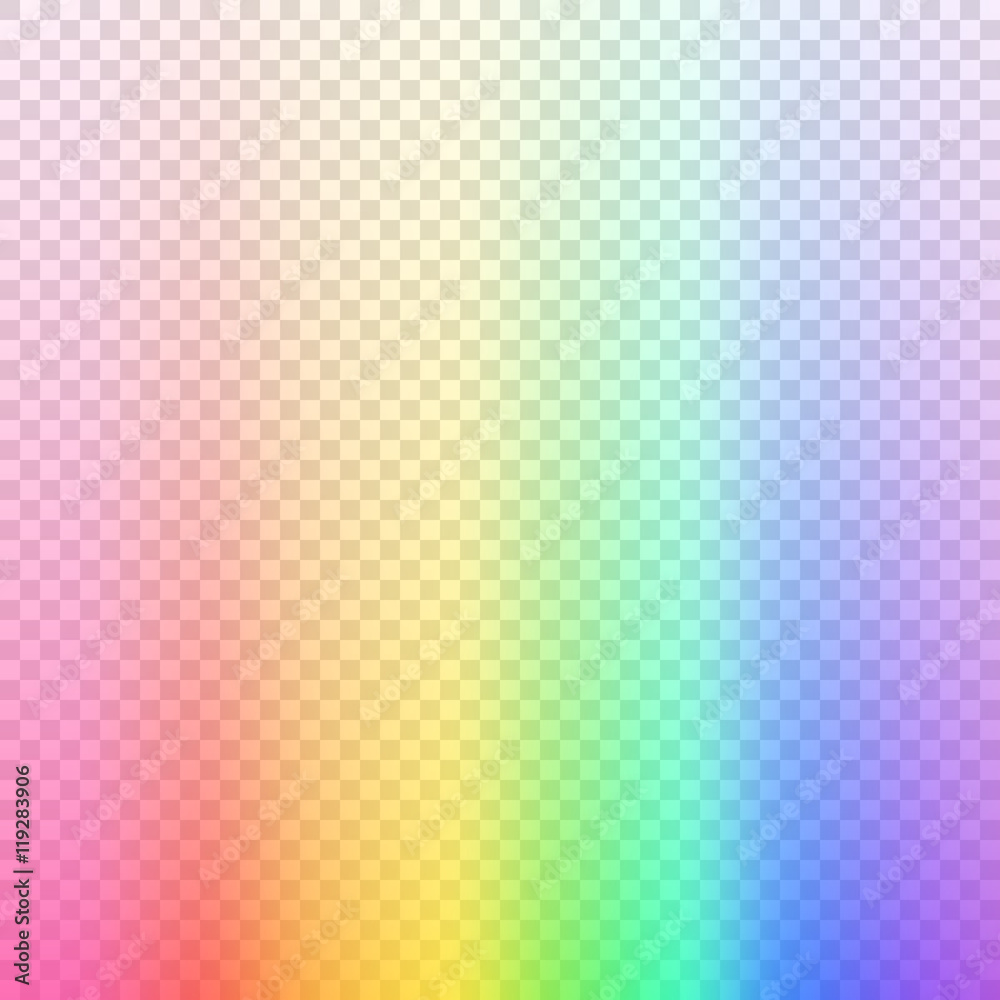 Transparent blurred background. Rainbow colored vctoe illustration on transparent background