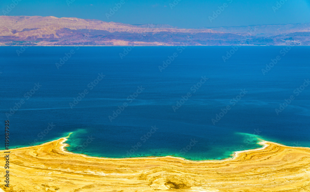 以色列死海海岸线景观