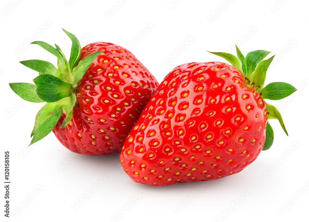 草莓。浆果在白色背景上隔离。带剪辑