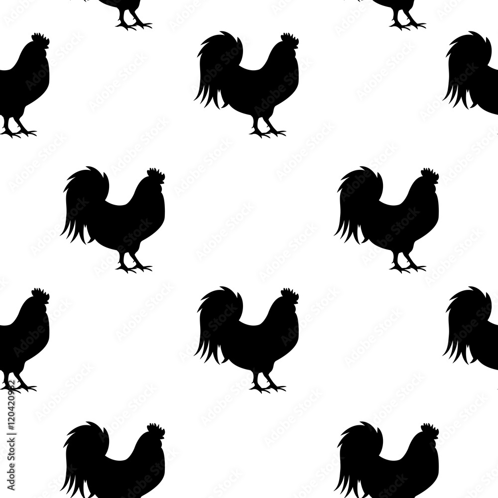 鸡的矢量插图，中国2017年的象征