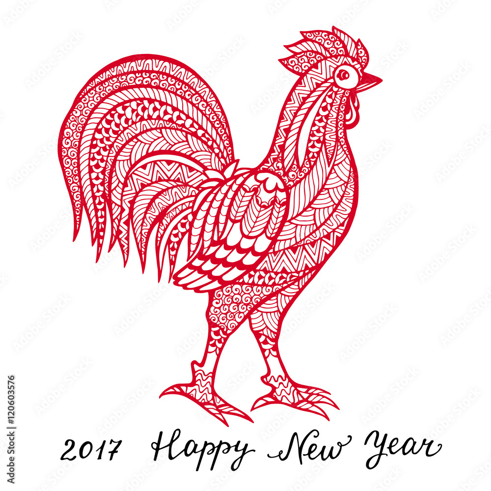 Rooster symbol 2017 by the Chinese calendar.
