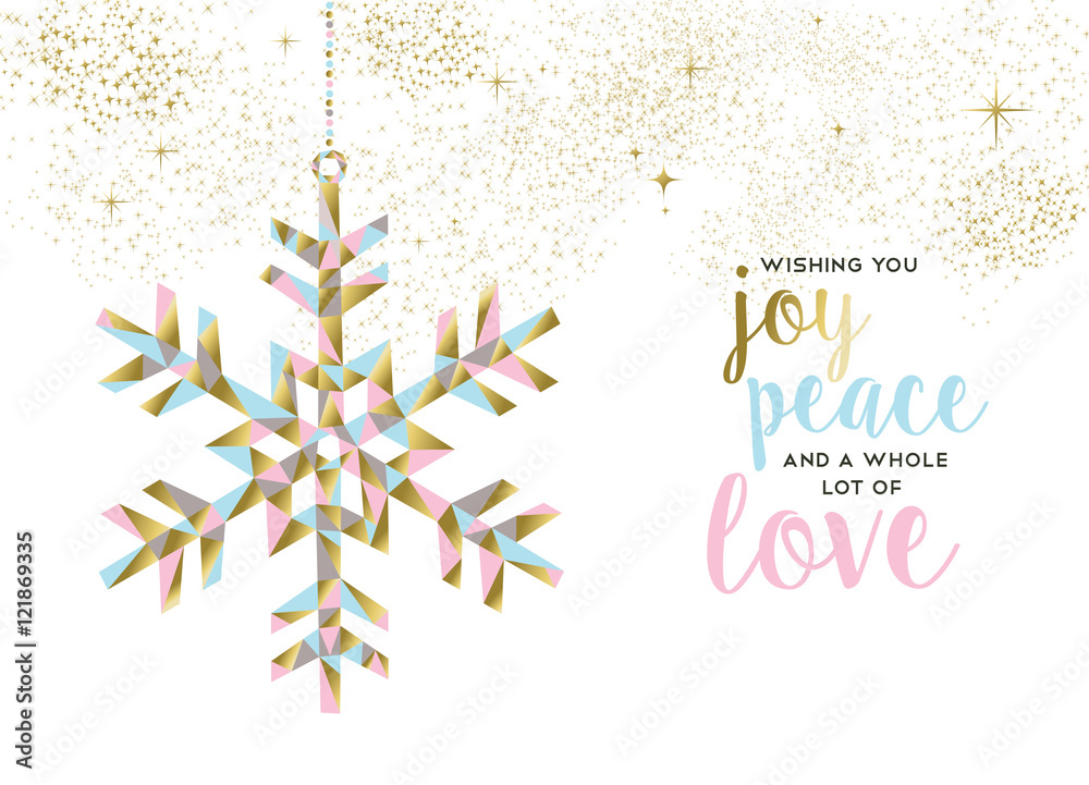 Christmas and new year gold snow decoration design