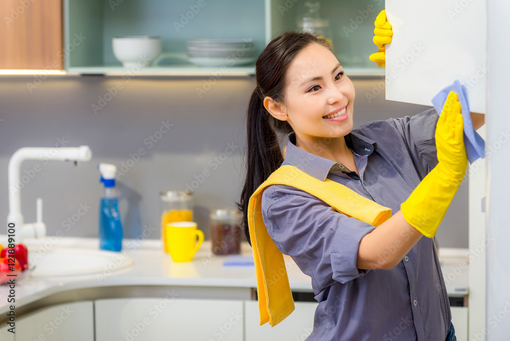 Cleaning in the kitchen