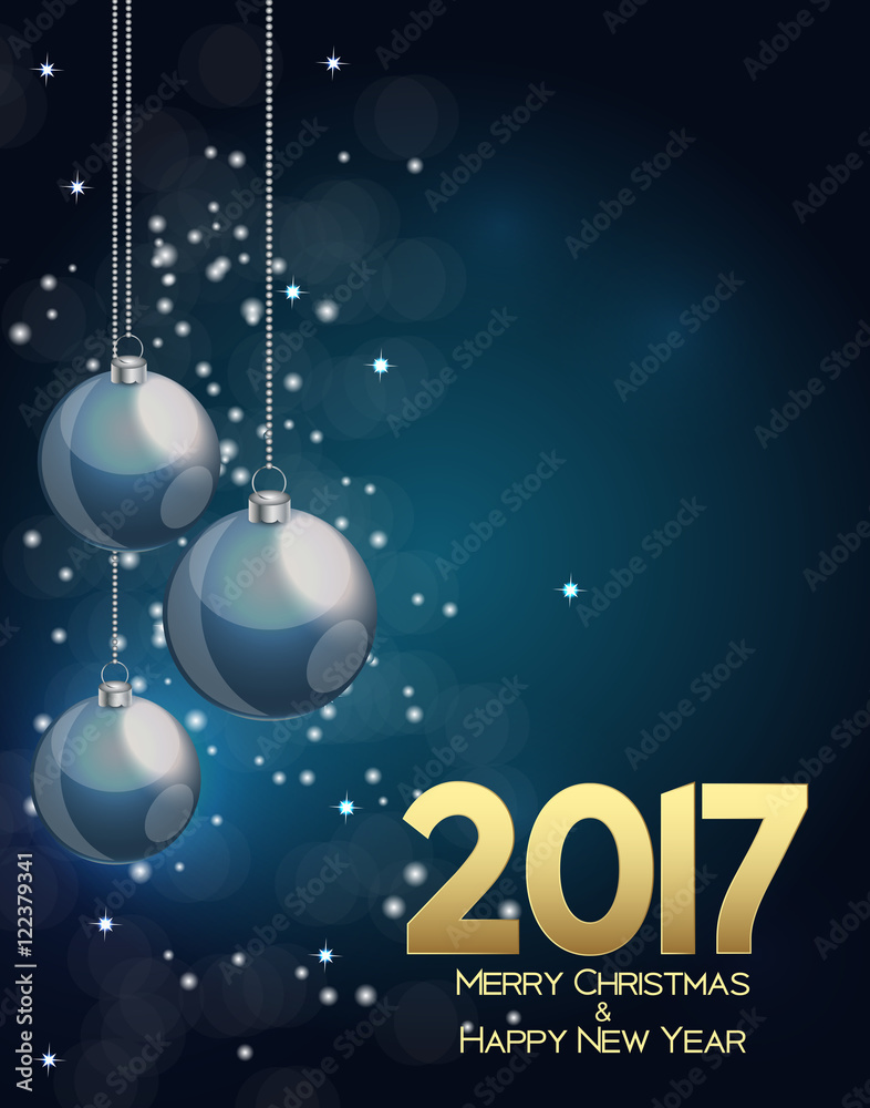 抽象美圣诞节和2017新年背景。矢量I