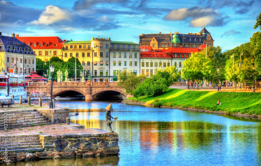 瑞典哥德堡历史中心的运河