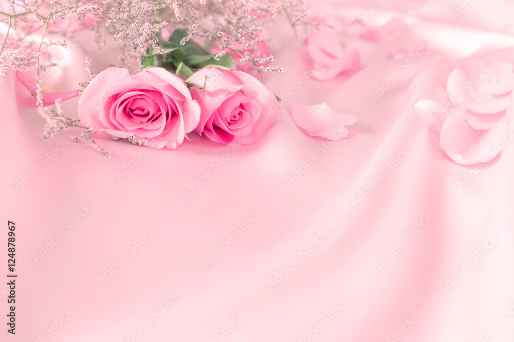 柔和甜美的玫瑰花为爱情浪漫背景