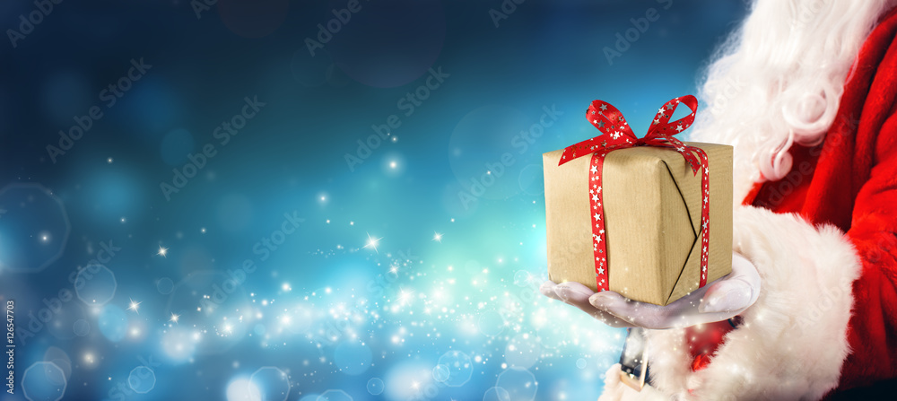 圣诞礼物-圣诞老人在魔法之夜赠送礼盒