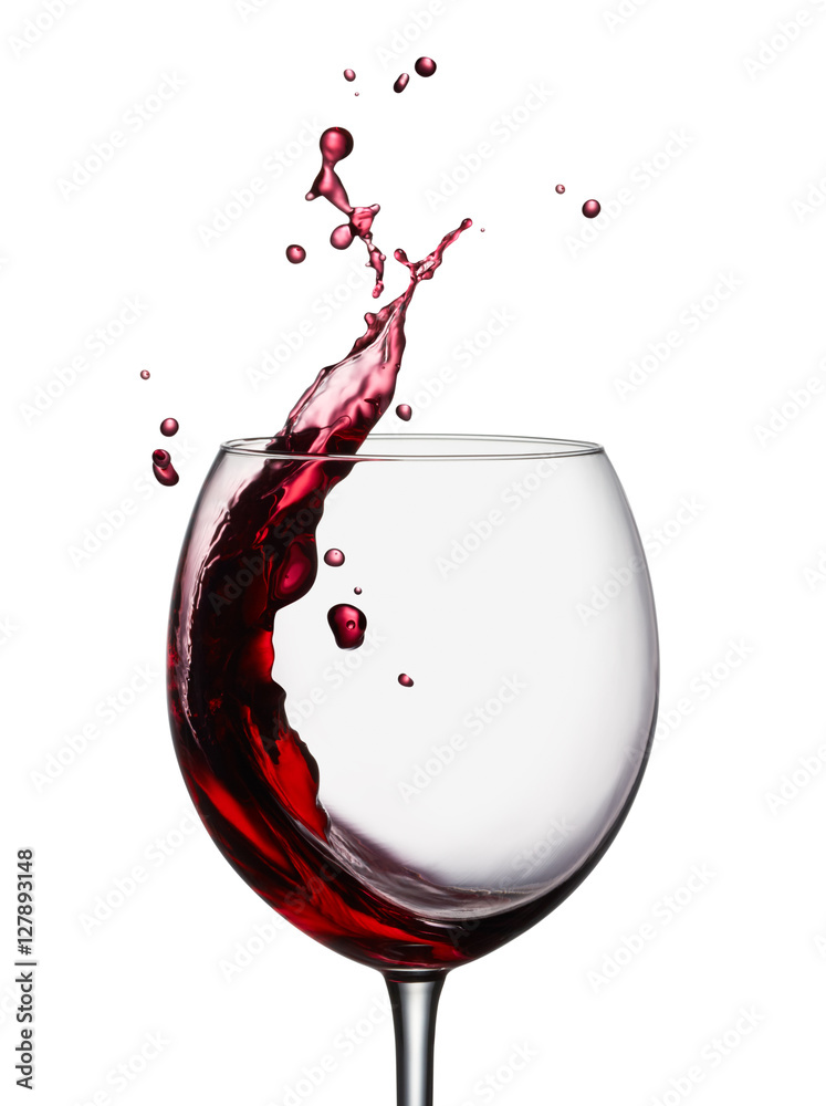 red wine splashing