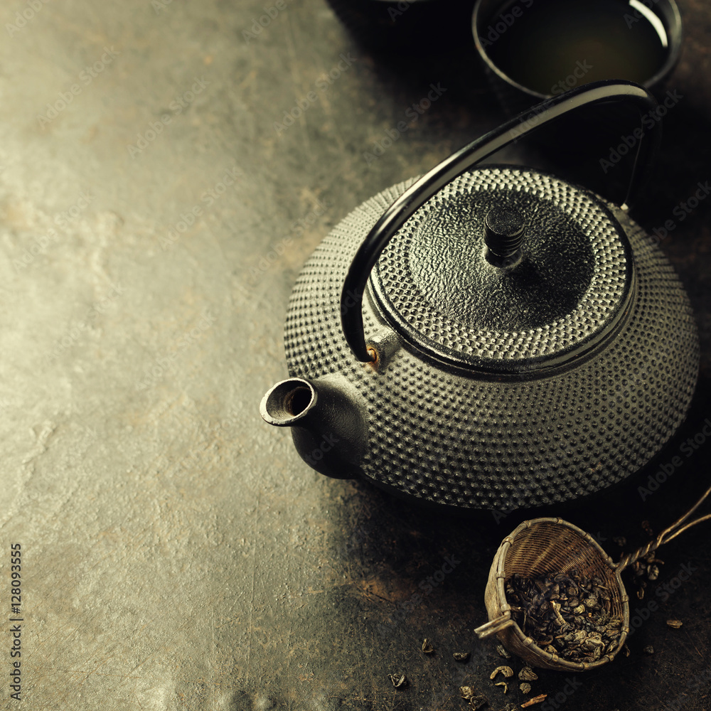 复古背景茶壶