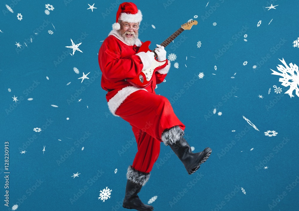 圣诞老人弹吉他