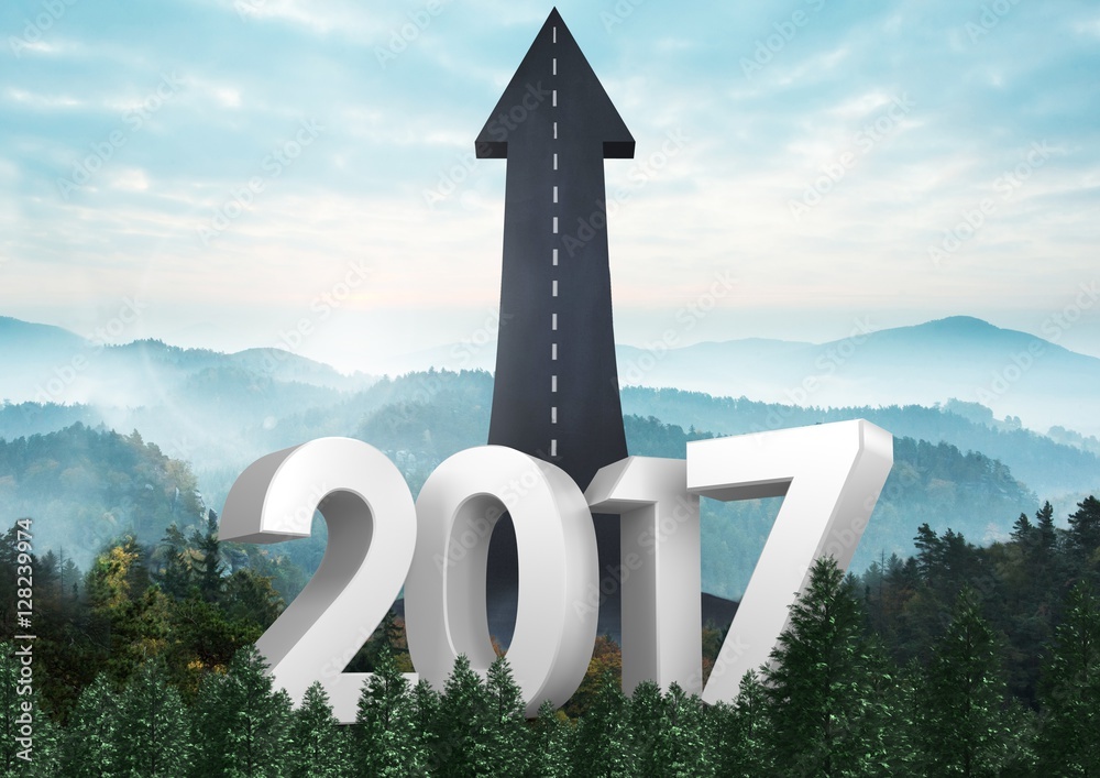 2017年道路通天的合成图像