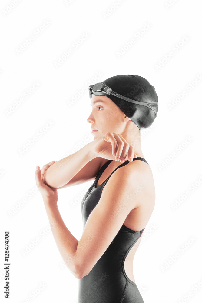 Nuotatrice在服装fa esercizio fisico