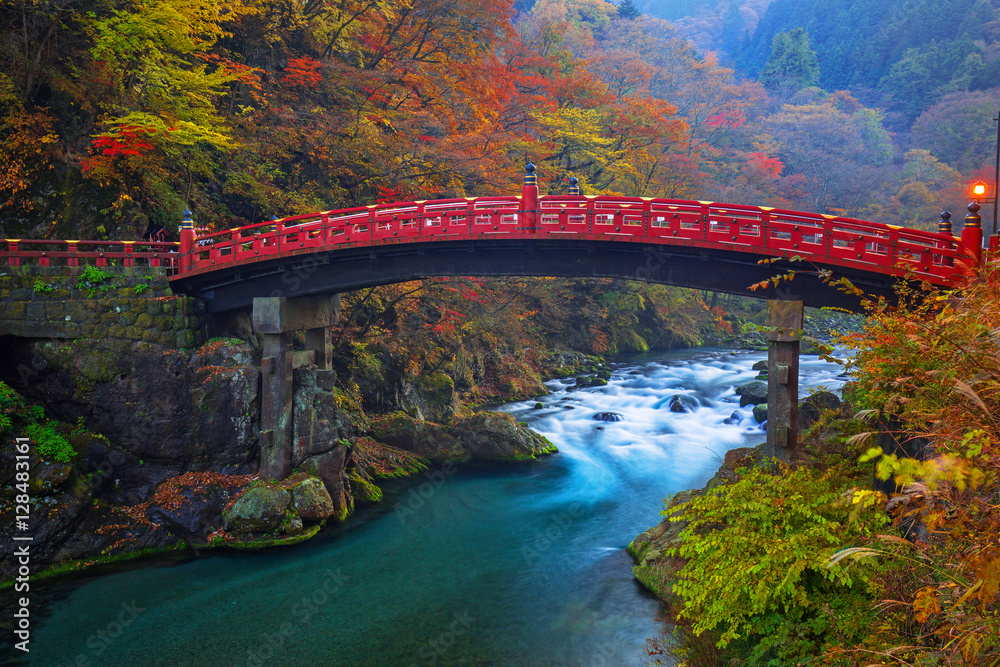 日本Tochigi Nikko秋季的新京桥