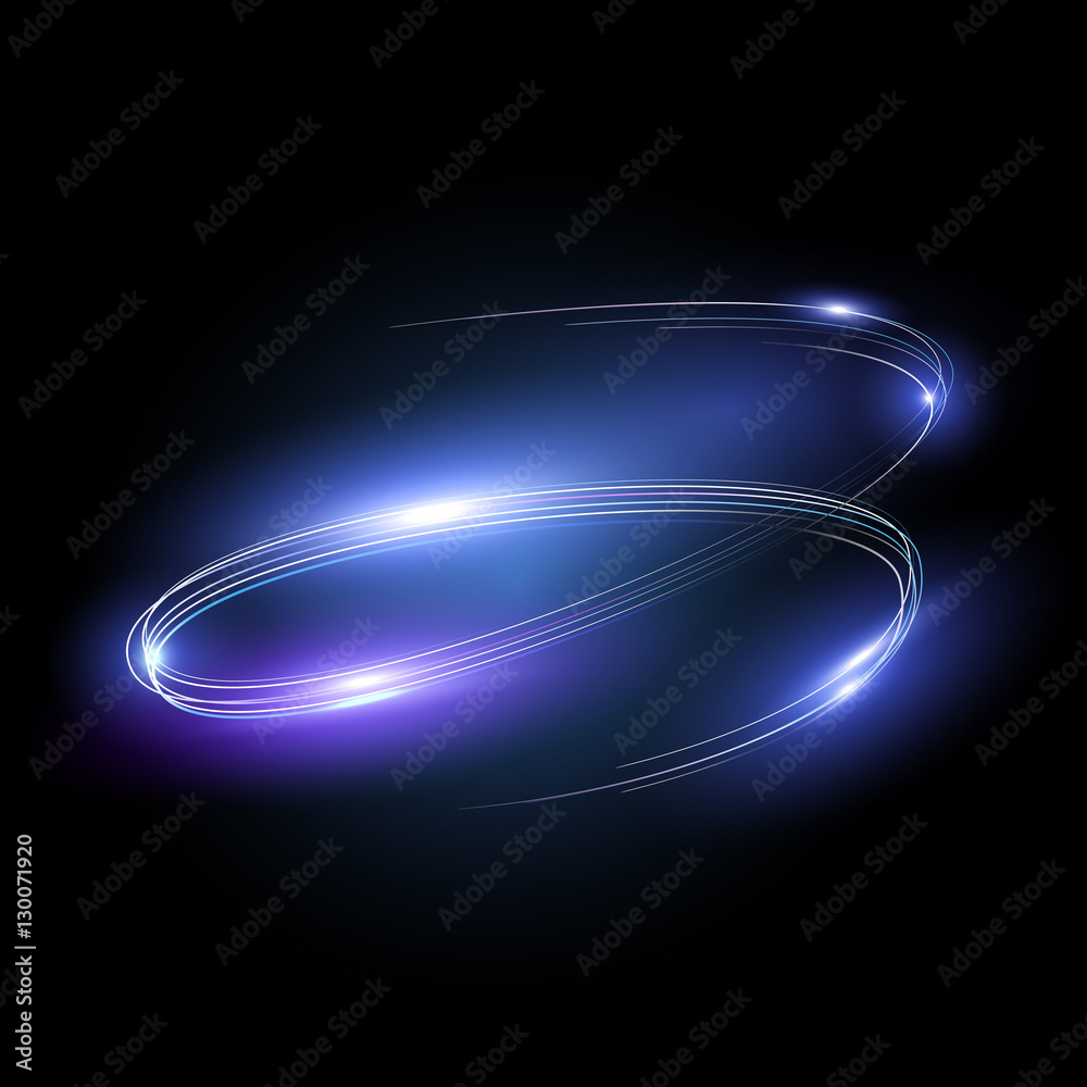 Abstract neon lights lines, vector background