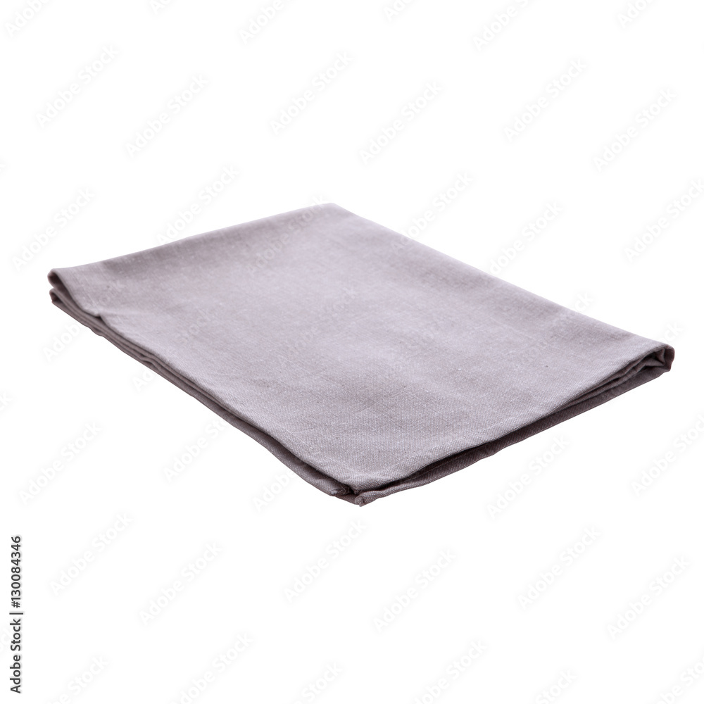 Tablecloth on white background isolated. Top view mockup