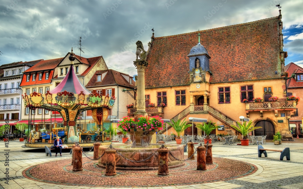 The main square of Molsheim - France