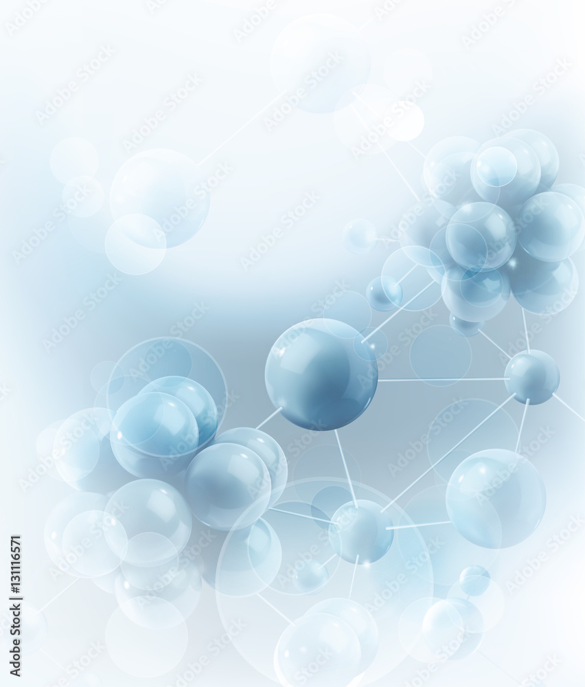 Molecules and atoms. Science vector background