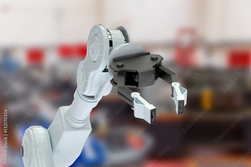 Composite image of cropped image of robotic hand with claw 3d