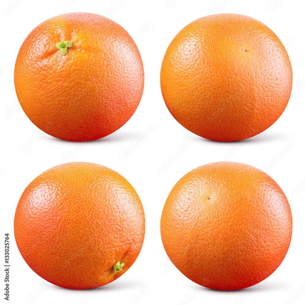Grapefruit isolated on white background. With clipping path. Ful