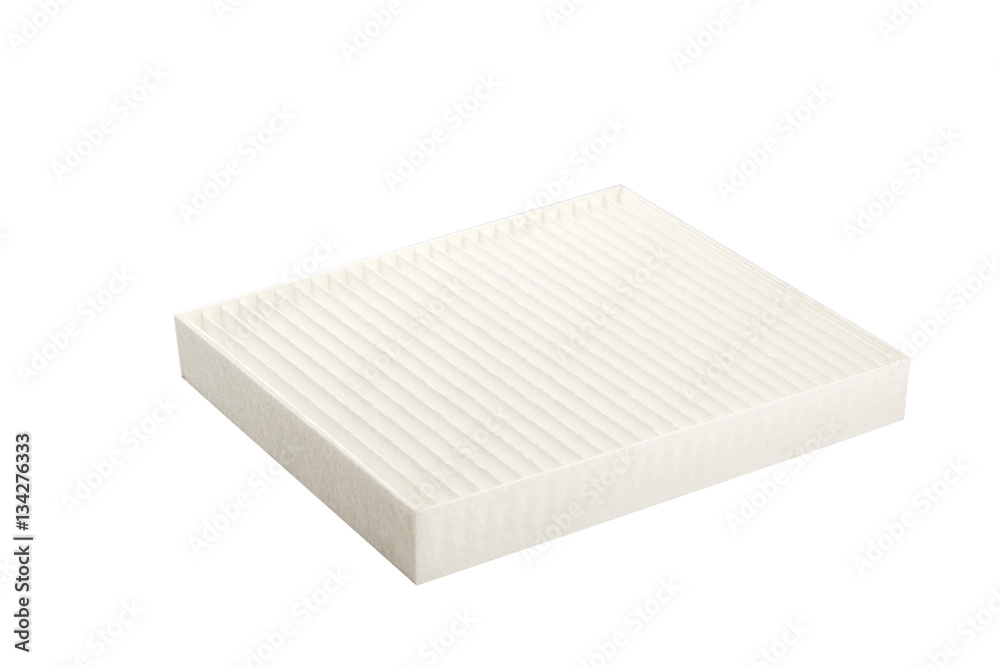 isolated new air filter on white background