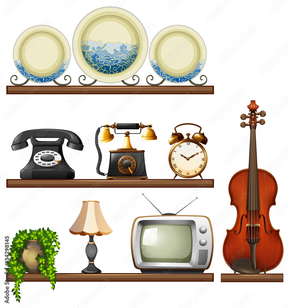 Vintage collection with entertainment devices
