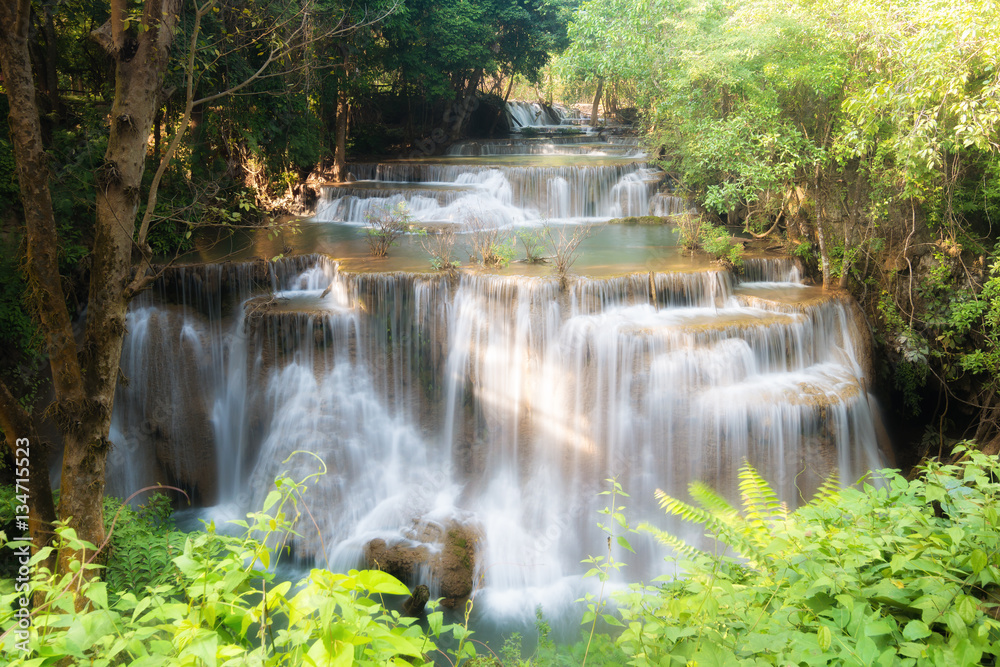 Huay MaeKamin Waterfall is beautiful waterfall in tropical forest