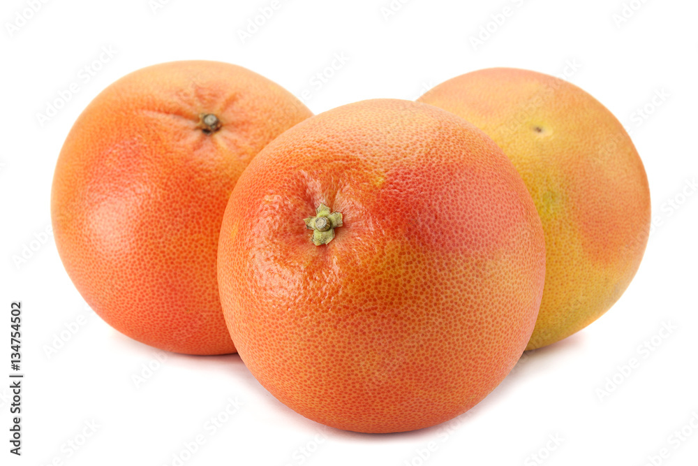 Orange grapefruit on white background